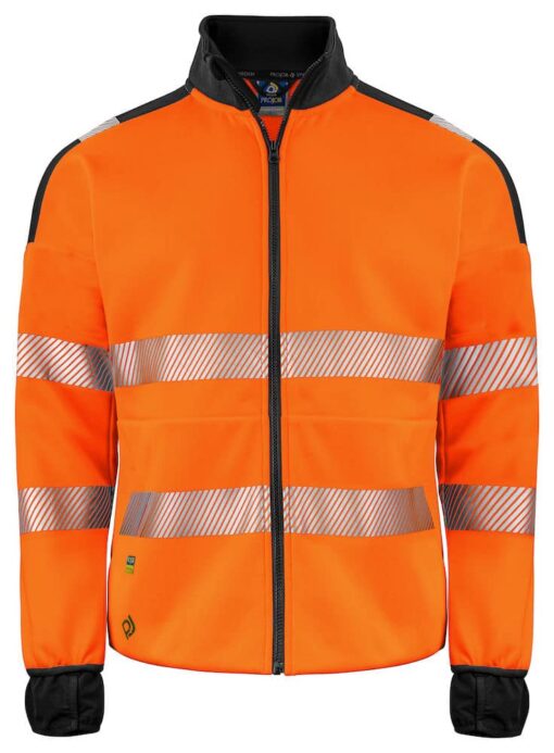 Pro Job Hi-Vis Full-Zip Sweatshirt - Orange/Black