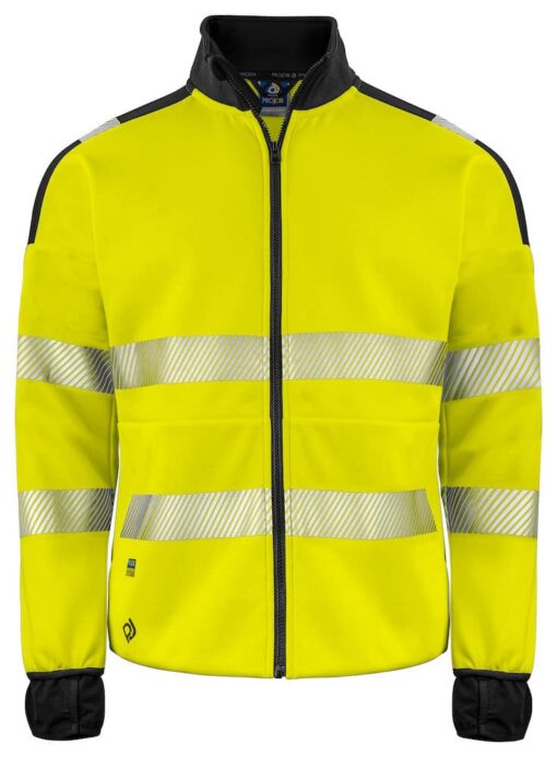 Pro Job Hi-Vis Full-Zip Sweatshirt - Yellow/Black