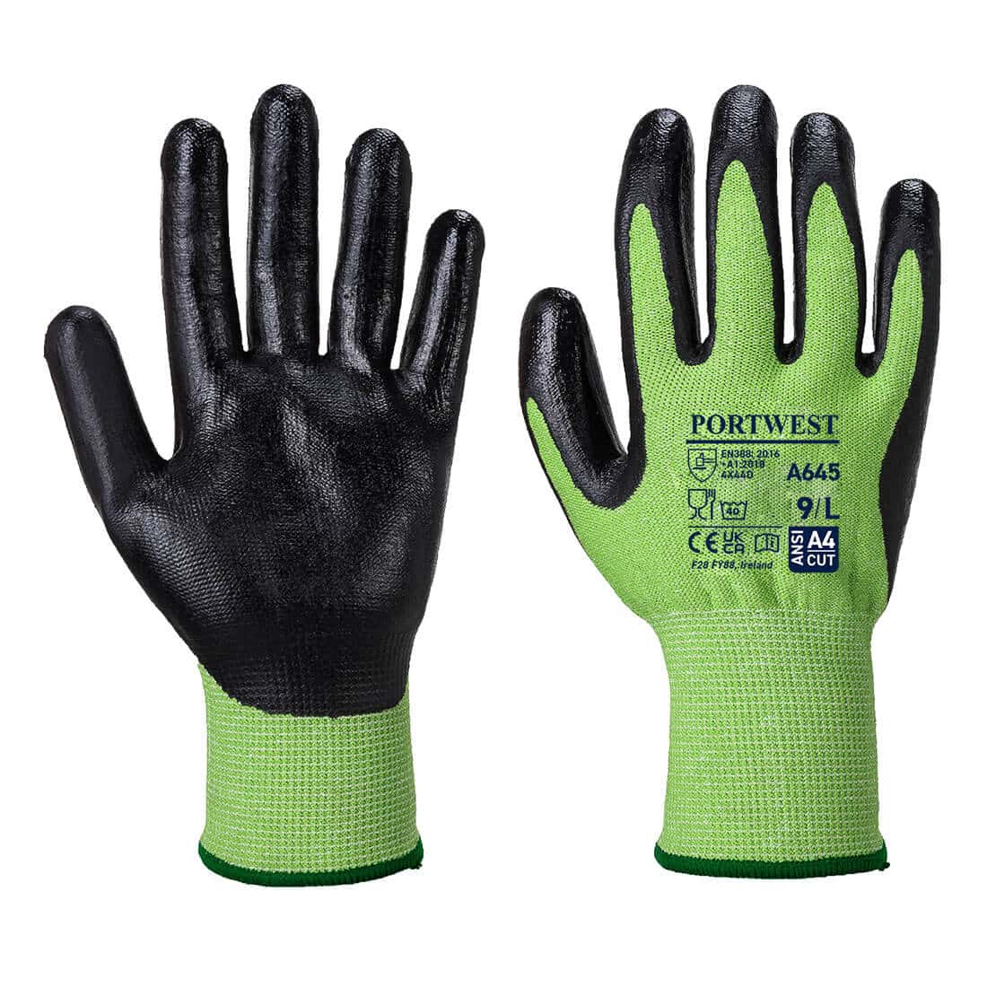 Portwest Green Cut Nitrile Foam Gloves