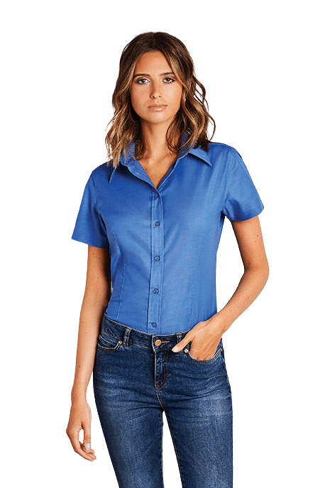 Kustom Kit Workplace Short-Sleeved Oxford Blouse – Ladies Fit