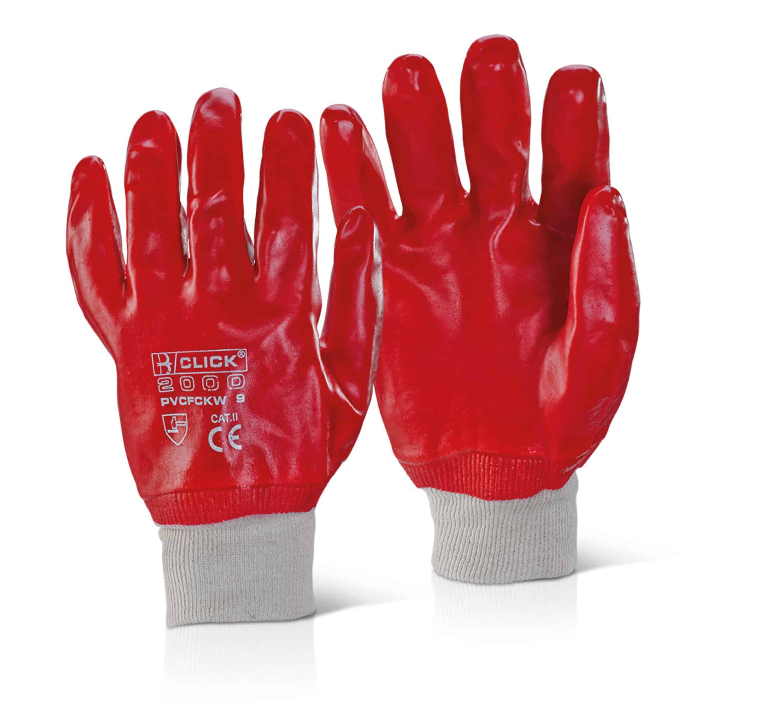 PVC FULLY COATED KNITWRIST RED - Pack Of 10