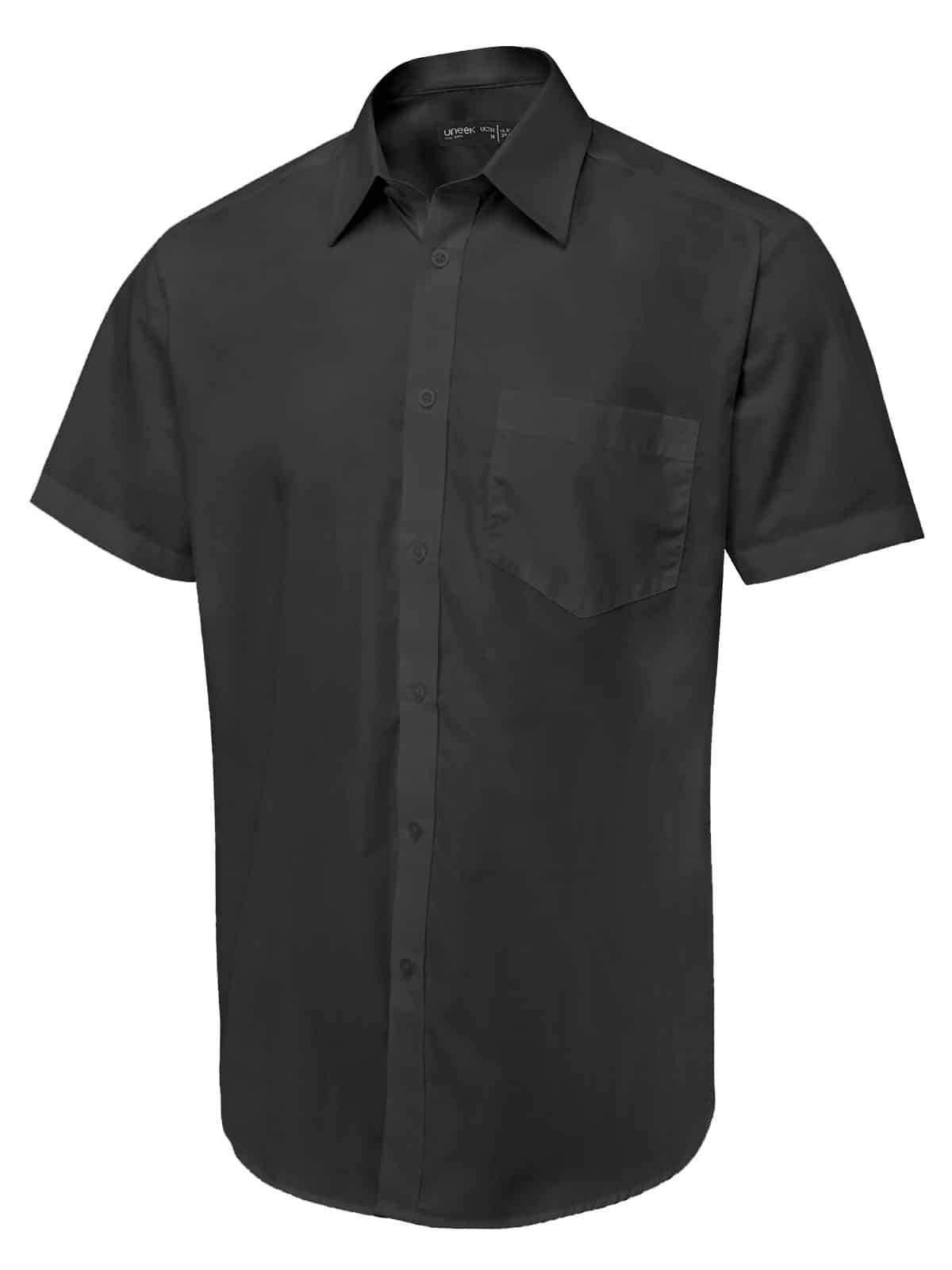 Uneek Tailored Short Sleeve Poplin Shirt - Men’s Fit