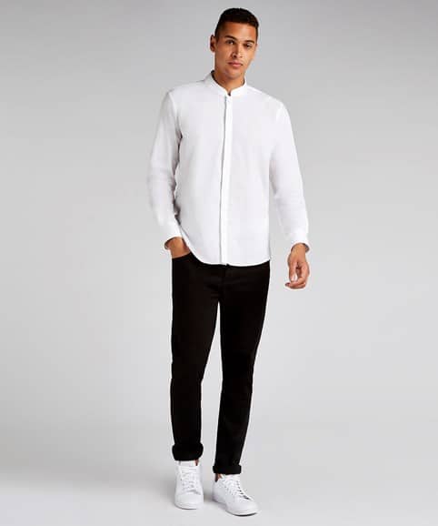 Kustom Kit Mandarin Collar Shirt Long-Sleeved – Men’s