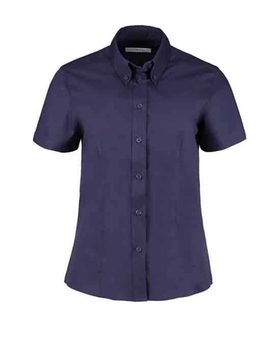 Kustom Kit Corporate Oxford Blouse Short Sleeved - Women's