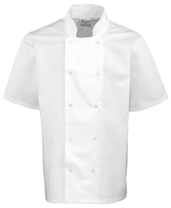 Premier Short Sleeve Studded Chef's Jacket