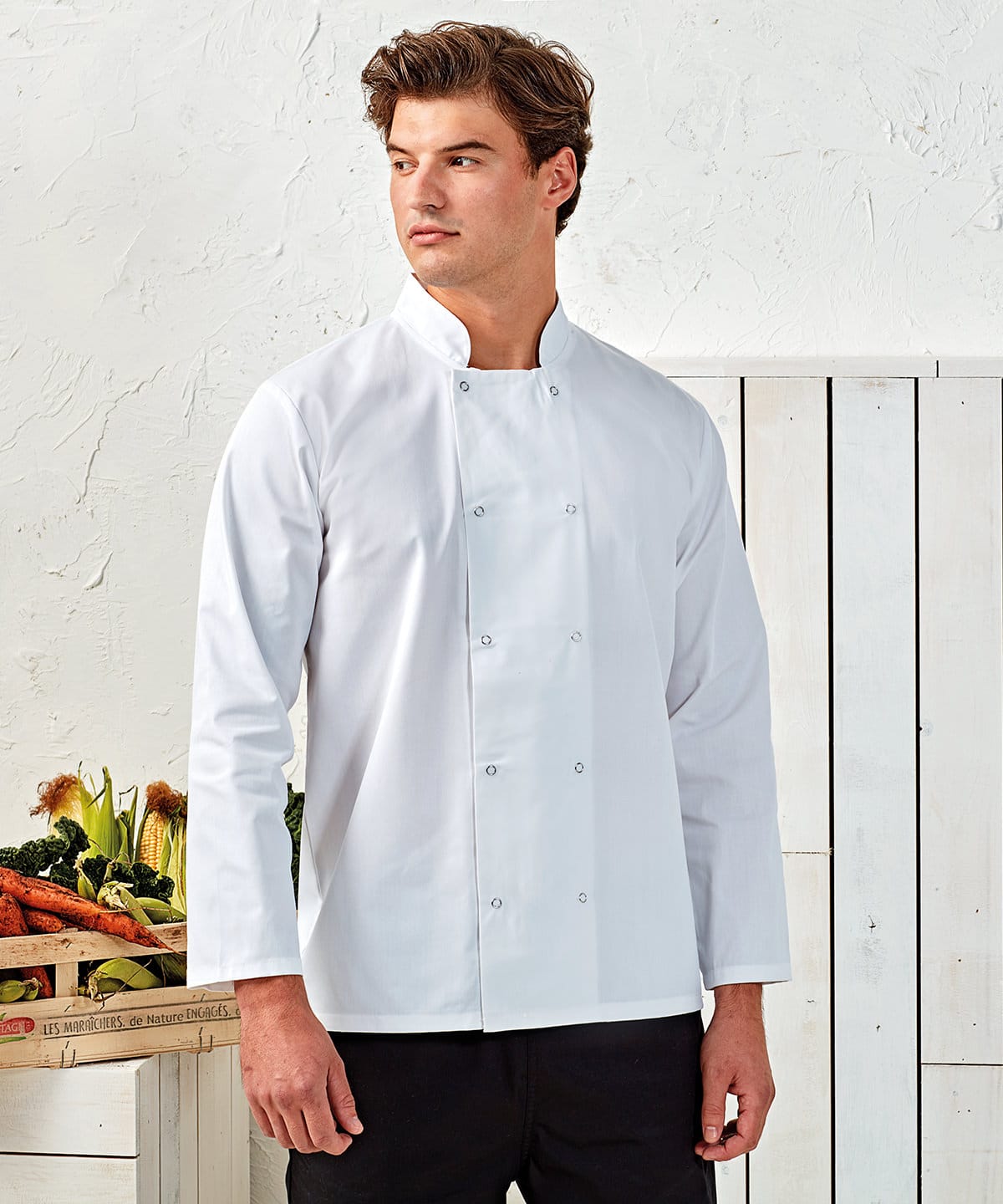 Premier Studded Front Long Sleeve Chef’s Jacket